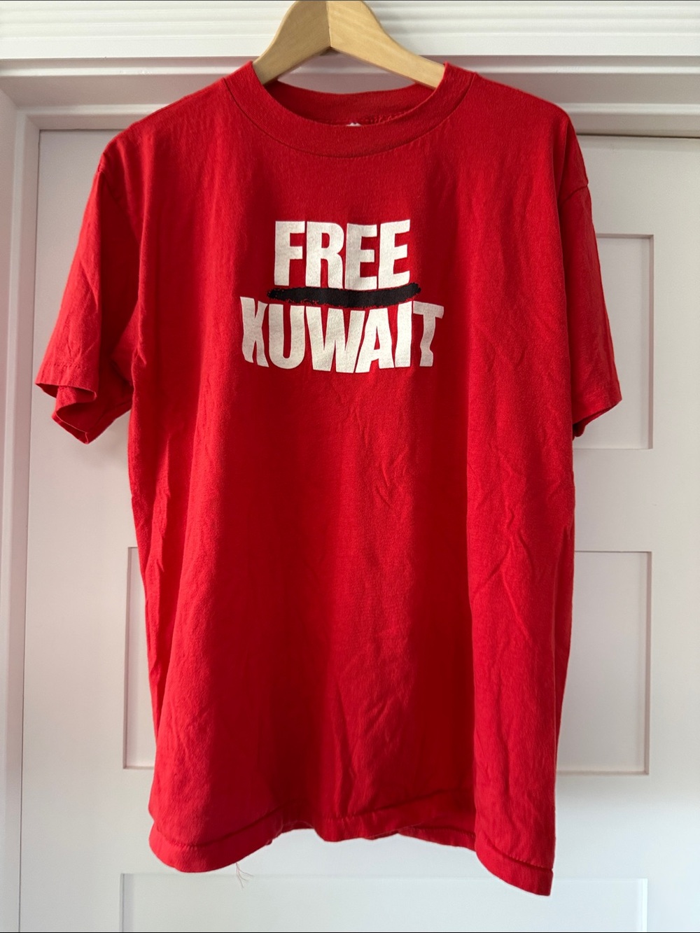 Vintage Red "Free Kuwait" Graphic Tee